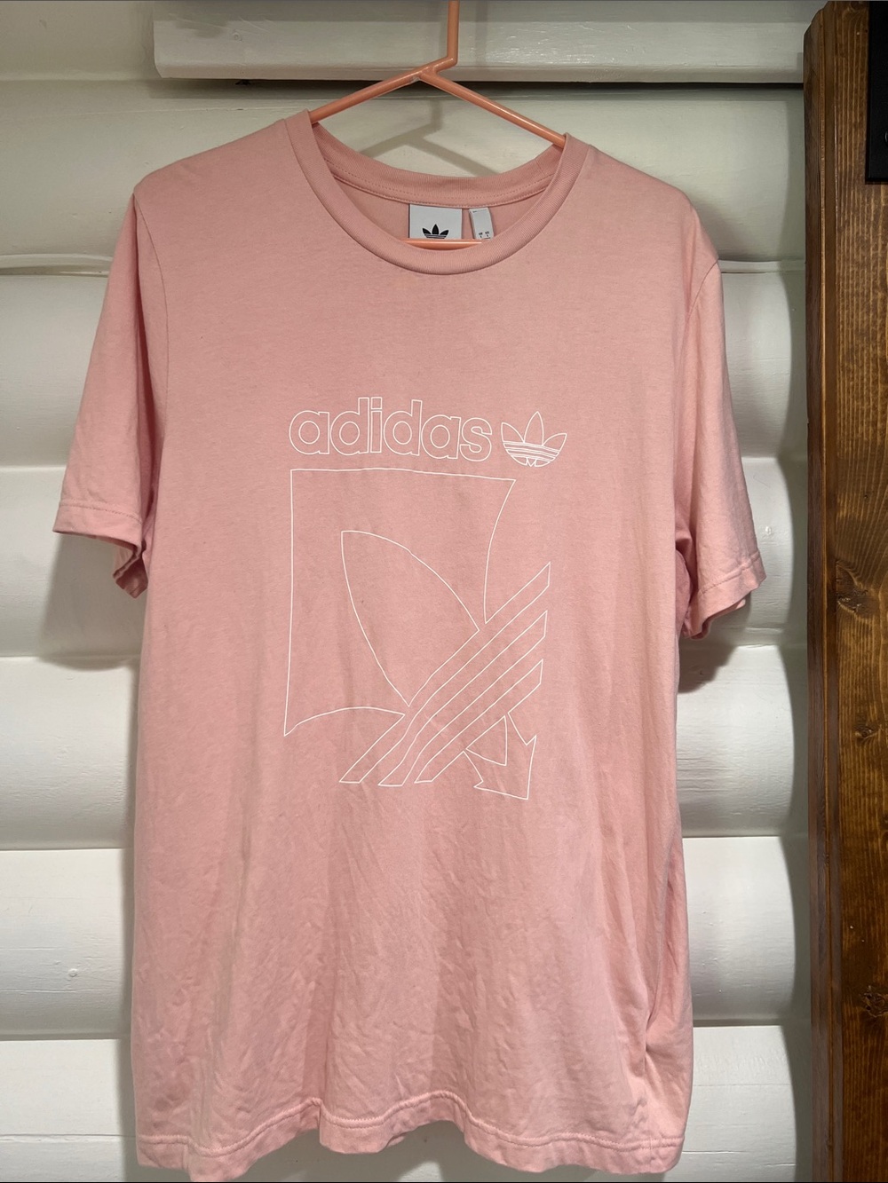 adidas Light Pink Trefoil Outline Tee